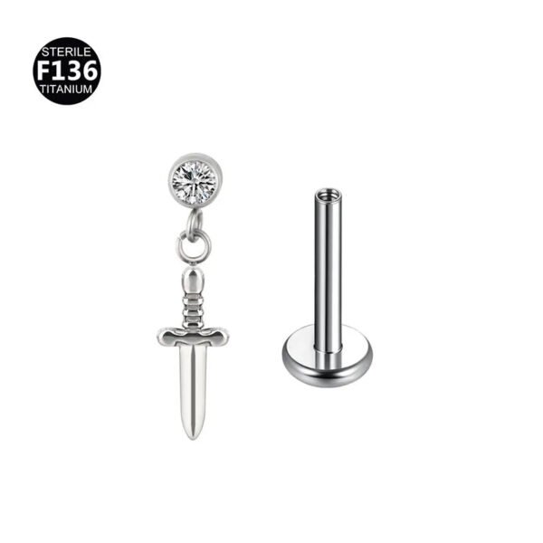 picture_c4f1550f-bed7-43af-b703-c99c843afa03(2) Titanium Alloy 0.9 Tooth Pendant Micro-Set Zircon Flat Bottom Rod Piercing Earrings Heart Star Studs Unisex Fashion Jewelry