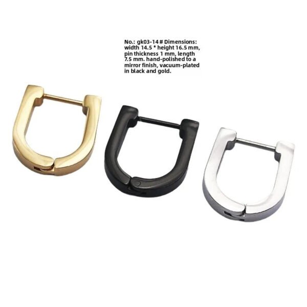 Hand Polished Stainless Steel Titanium Quadrilateral Rhombus Triangle Ear Studs Unisex Geometric Wedding Piercing Jewelry