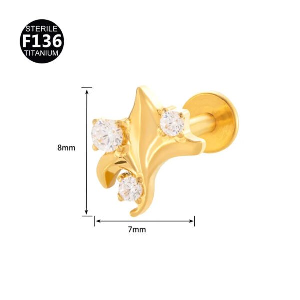 Fresh Titanium Alloy Piercing Jewelry Star Moon Butterfly Geometric Pattern Fashionable Unisex Lip Stud Ear Bone Stud