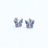 Trendy Women's High-End Gold Plated Titanium Steel Screw Back Earrings Pearl Colorful Diamond Butterfly Ear Studs Ins Style