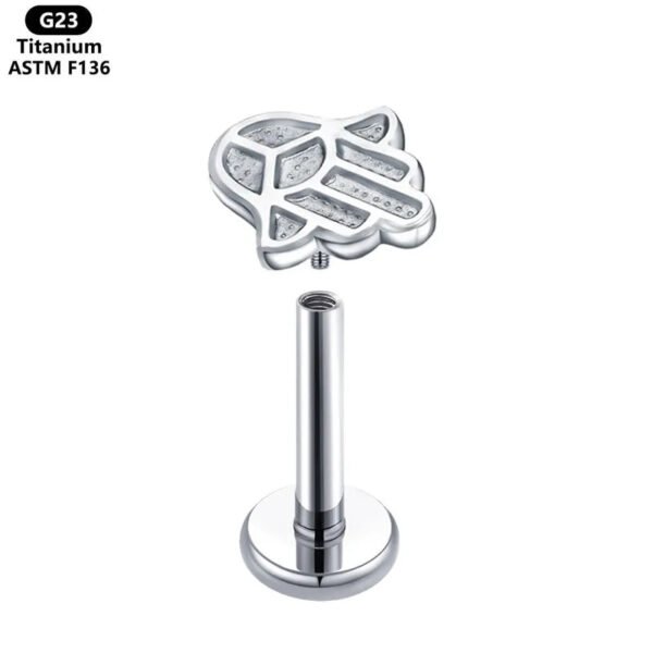 Titanium Alloy F136 Cat Claw Lip Studs Floral Implant Grade Human Piercing Jewelry Polished Finish Anniversary Birthday Party Festive