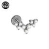 G23 Titanium, Alloy, Flat Back, Piercing Jewellery, Earring, Cherry, Blossom, Butterfly, Elegant Cute Classic, Lip, Stud, Ear Cartridge, Internal Thread