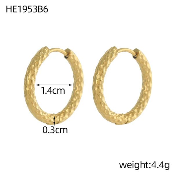 Versatile Fashion Exquisite Simple Daily Light Luxury Niche High-End Plain Hoop Titanium Steel Vacuum Electroplated Earrings