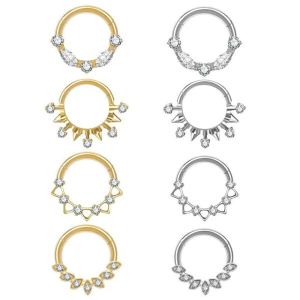picture_c7cd0db6-3a33-426a-a2ac-2928c5bf1295(2) Titanium Alloy G23 Nose Ring Jewelry Women's Body Piercing Zircon Earrings Hoops Fashionable Unisex