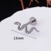 picture_c7fc0330-21a9-4618-a411-0a1746fd9e3a(2) G23 Titanium Snake-Shape Butterfly Earrings Fashionable Retro Polished Steel Color Lip Studs Unisex Simple Design Ear Jewelry