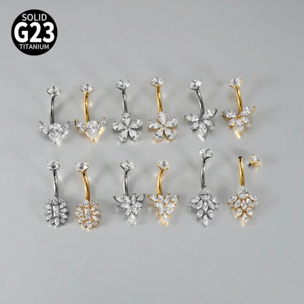 Titanium Metal Scorpion Bat Belly Button Piercing Belly Button Ring Zircon Cherry Multiple Horse Eye Flower Inner Tooth Belly Button Stud Body Piercing Jewelry Accessories