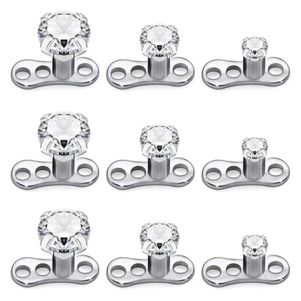 Fashionable Titanium Alloy Zirconia Buried Bone Nails Style Round Zirconia Buried Nails Geometric Pattern