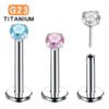 Titanium Alloy G23 Prong Claw Wireless Nose Stud Earring Lip Piercing Wedding Birthday Festival Geometric Pattern Unisex