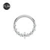 Titanium Alloy F136 Nose Ring Ear Cuff Piercing Jewelry Golden Butterfly Wings Crown Design Sparkling Unisex Geometric Pattern