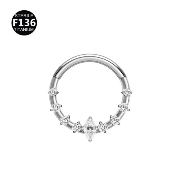 Titanium Alloy F136 Nose Ring Ear Cuff Piercing Jewelry Golden Butterfly Wings Crown Design Sparkling Unisex Geometric Pattern