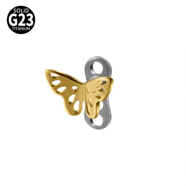 G23 Titanium Alloy Butterfly Skull Heart Piercing Studs Under-Skin Jewelry Skin Animal Snake Dolphin Bone Studs