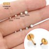 1Pcs F136 Titanium Alloy Zirconia Lip Stud Earring Lip Ring G23 Titanium Implant Grade Body Piercing Jewelry Helix Ear Bone Stud