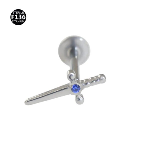 F136 Titanium Anchor Pendant Internal Thread Lip Stud Moon Maple Leaf Smiley Face Pendant Zircon Earring Lip Ring 0.9 Thread