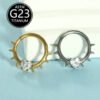 Cool Sweet Style Titanium Studs Nose Ring Punk Street Fashion G23 Titanium Embedded Heart Zirconia Unisex Personality Accessory