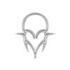F136 Titanium Barbed Heart Shaped Nose Ring Ear Bone Stud Lip Stud Punk Style Body Piercing Jewelry