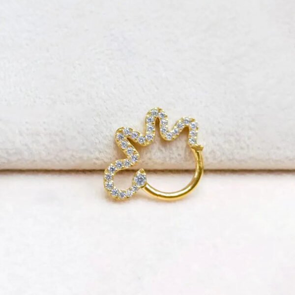 Titanium Alloy Double Layer Seamless Punk Zircon Nose Stud Round Earrings Piercing Jewelry For Men And Women