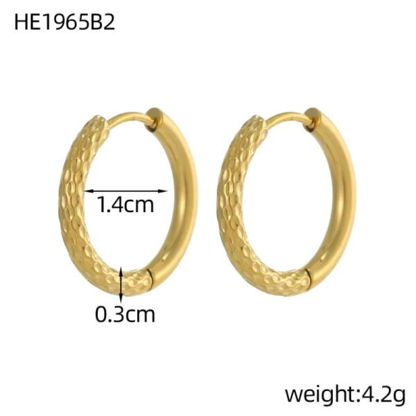 Versatile Fashion High-End Simple Everyday Versatile Light Luxury Metallic Titanium Steel Vacuum Electroplated (Furnace) Star Heart-Shaped Earrings
