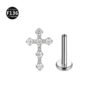 picture_cb7bdb70-7c8f-4a8a-b0c1-281c474c4aa7(2) Titanium Alloy 0.9 Tooth Pendant Micro-Set Zircon Flat Bottom Rod Piercing Earrings Heart Star Studs Unisex Fashion Jewelry