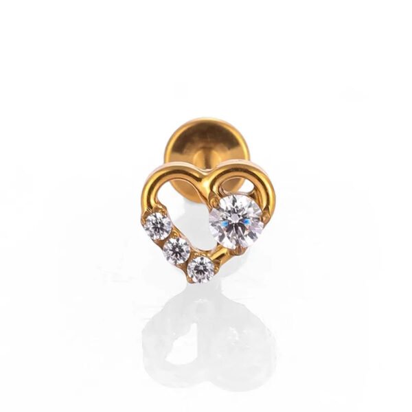 1Pcs G23 Titanium Alloy Heart Bee Star Zircon Lip Stud Ear Bone Stud Ear Stud Trendy Cartilage Piercing Jewelry