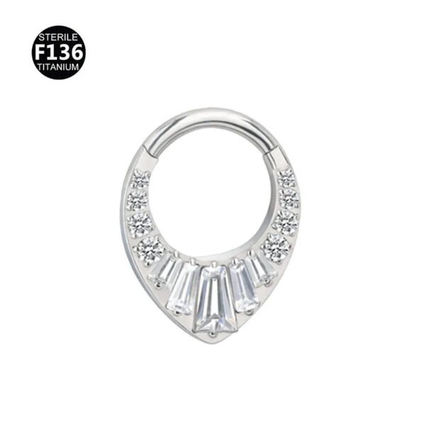 Titanium Alloy F136 Nose Ring Ear Cuff Piercing Jewelry Golden Butterfly Wings Crown Design Sparkling Unisex Geometric Pattern