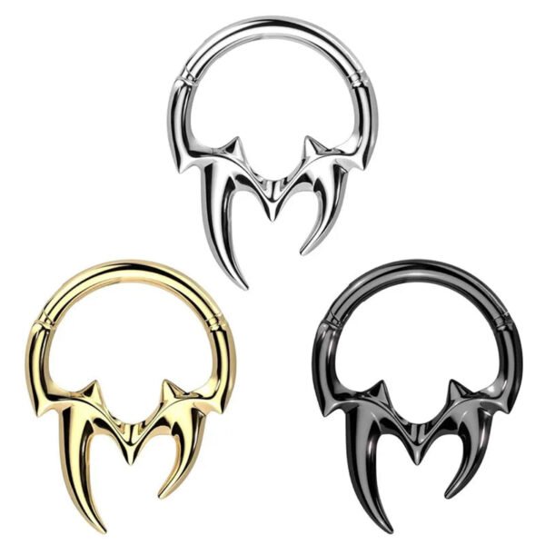 Titanium Alloy Zircon Moon Ring Ear Bone Ring Piercing Seamless Hoop Unisex Tooth Shaped Nose Ring Earring For Wedding Birthday Party Festival