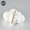 1 Piece Belly Rings Casual Cute Hawaiian Round G23 Titanium Zircon Polishing Plating Zircon PVD Coated 18K Gold Plated Belly Rings