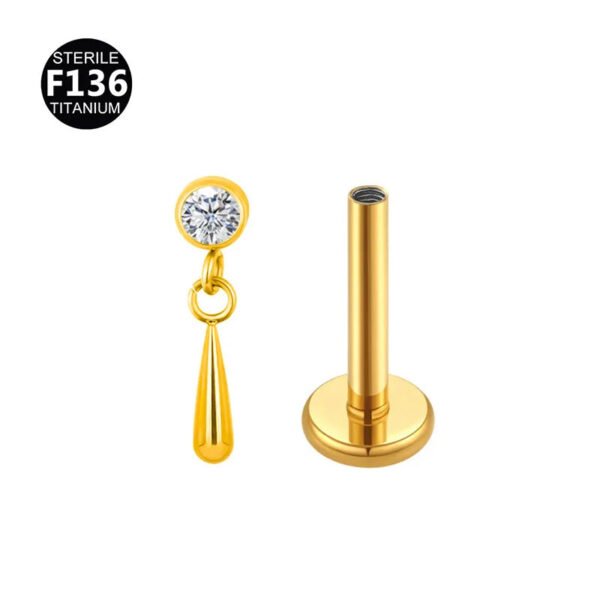 picture_cd2895b8-76c0-4188-be91-84d15f3ab9bf(2) Titanium Alloy F136 Titanium Threaded Set Diamond Lock Dragon Four-Pointed Star Pendant Stud Lip Bone Ear Piercing Jewelry