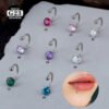 G23 Titanium Lip Studs 5A Grade Zircon C-Shaped Cochlea Screw F136 Internal Thread Horse Hoof Ring Nose Ring C Ring U-Shaped Lip Ring