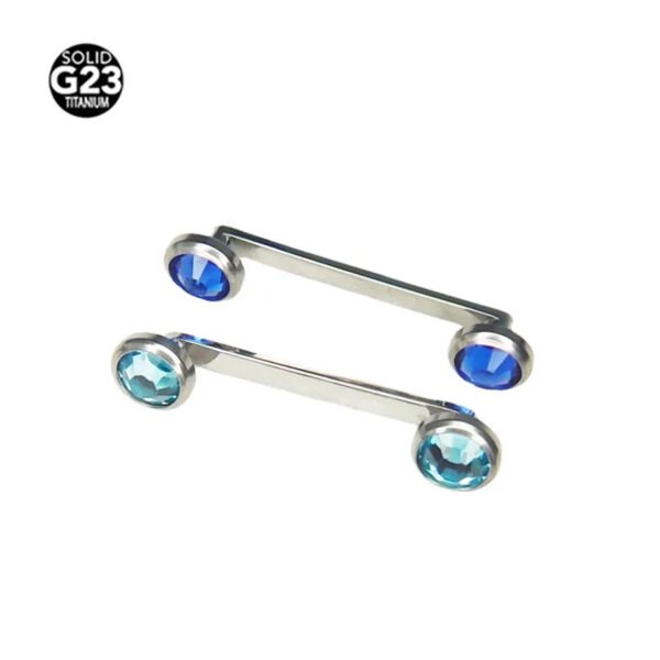 Titanium F136 Czech Drill Straight Angle Pin Double Headed Clavicle Staple Piercing Geometric Pattern Unisex