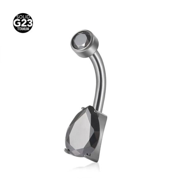 G23 Titanium, Inner, Tooth, Bend, Barbell, Navel, Bar, Colourful, Rhinestone, Belly Button, Waterdrop, Simple, Classic, Elegant.