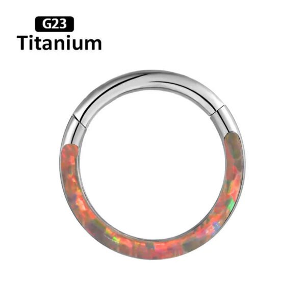 G23 Titanium Nose Ring New Style Australian Opal 6/8/10/12mm Unisex Geometric Pattern Wedding Birthday Party Punk Style Jewelry