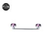 Titanium F136 Czech Drill Straight Angle Pin Double Headed Clavicle Staple Piercing Geometric Pattern Unisex
