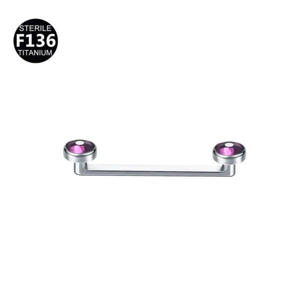 Titanium F136 Czech Drill Straight Angle Pin Double Headed Clavicle Staple Piercing Geometric Pattern Unisex