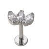 picture_cf5b62f3-5131-47ec-845f-44bd46c714f4(2) Titanium F136 Crown, Ear Cartridge, Lip, Vertical Labret, Stud, Earrings, Horse Eye, Zirconia, Piercing Body Jewellery, Unisex, Internal Thread, Flat back.