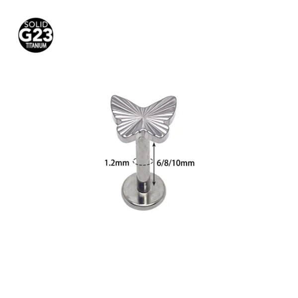 F136 Titanium Alloy, Butterfly, Knot, Heart Leaf, Star, Ear Cartridge, Lip, Stud, Vertical Labret, Geometric, Body Piercing Jewellery.