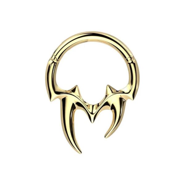 Titanium Alloy Zircon Moon Ring Ear Bone Ring Piercing Seamless Hoop Unisex Tooth Shaped Nose Ring Earring For Wedding Birthday Party Festival