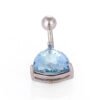 1Pcs Fashion Zircon Navel Ring Stainless Steel Heart Round Claw Shaped Shiny Navel Ring Navel Button Body Piercing Jewelry
