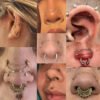 Titanium Alloy Double Layer Chain Nose Ring Ear Piercing DIY Body Jewelry Geometric Pattern Handmade Design Unisex Fashion