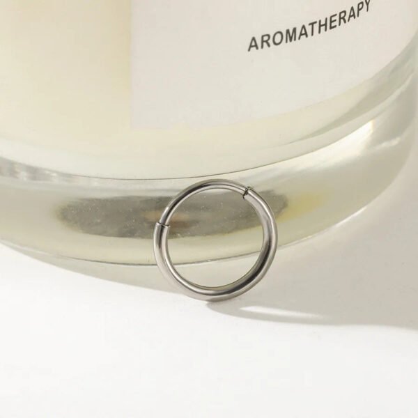 Titanium Alloy, 18k Gold Plated, Geometric Pattern, Nose, Ear, Ring, Hoop, Piercing, Small, Neat, Section, Earring, Dainty