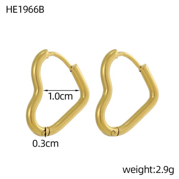 Versatile Fashion High-End Simple Everyday Versatile Light Luxury Metallic Titanium Steel Vacuum Electroplated (Furnace) Star Heart-Shaped Earrings