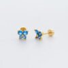Trendy Women's High-End Gold Plated Titanium Steel Screw Back Earrings Pearl Colorful Diamond Butterfly Ear Studs Ins Style