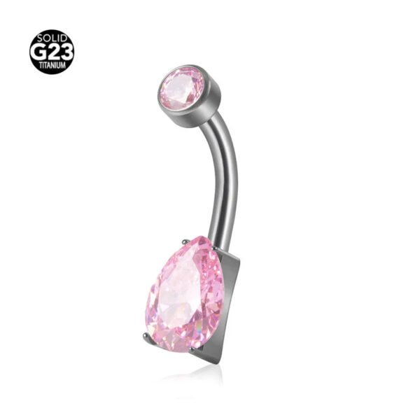 G23 Titanium, Inner, Tooth, Bend, Barbell, Navel, Bar, Colourful, Rhinestone, Belly Button, Waterdrop, Simple, Classic, Elegant.