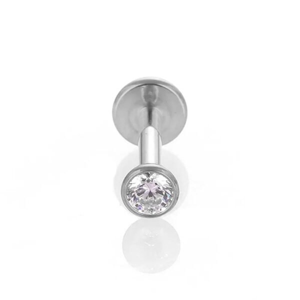 1Pcs F136 Titanium Alloy Zirconia Lip Stud Earring Lip Ring G23 Titanium Implant Grade Body Piercing Jewelry Helix Ear Bone Stud