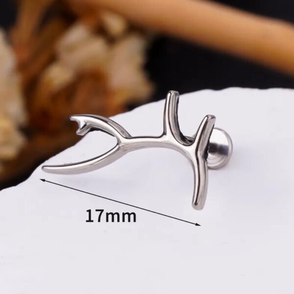 picture_d525b610-497b-4bab-9bc5-55a6dec545f2(2) G23 Titanium Snake-Shape Butterfly Earrings Fashionable Retro Polished Steel Color Lip Studs Unisex Simple Design Ear Jewelry