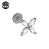 G23 Titanium, Alloy, Flat Back, Piercing Jewellery, Earring, Cherry, Blossom, Butterfly, Elegant Cute Classic, Lip, Stud, Ear Cartridge, Internal Thread