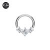 Titanium Alloy Double Layer Seamless Punk Zircon Nose Stud Round Earrings Piercing Jewelry For Men And Women