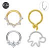 Titanium Alloy Double Layer Seamless Punk Zircon Nose Stud Round Earrings Piercing Jewelry For Men And Women