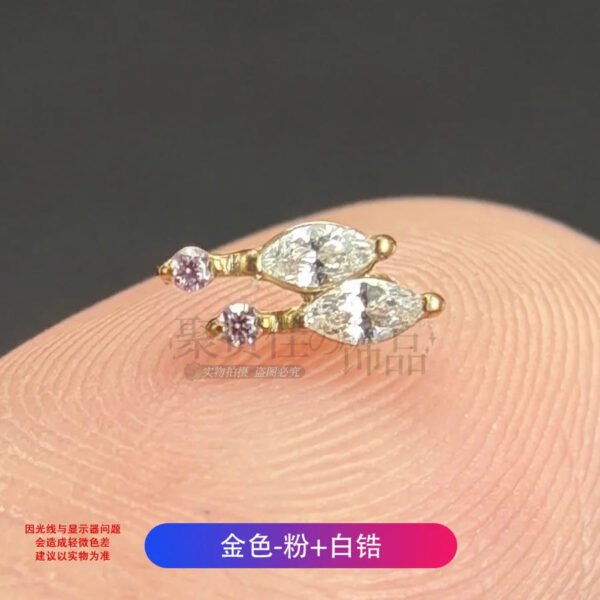 F136 Titanium Alloy Ear Studs Bowling Set Embedded Zirconia Small Versatile Ear Bone Studs Nose Studs Lip Studs G23 Titanium Piercing Jewelry