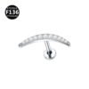 F136 Titanium Anchor Pendant Internal Thread Lip Stud Moon Maple Leaf Smiley Face Pendant Zircon Earring Lip Ring 0.9 Thread