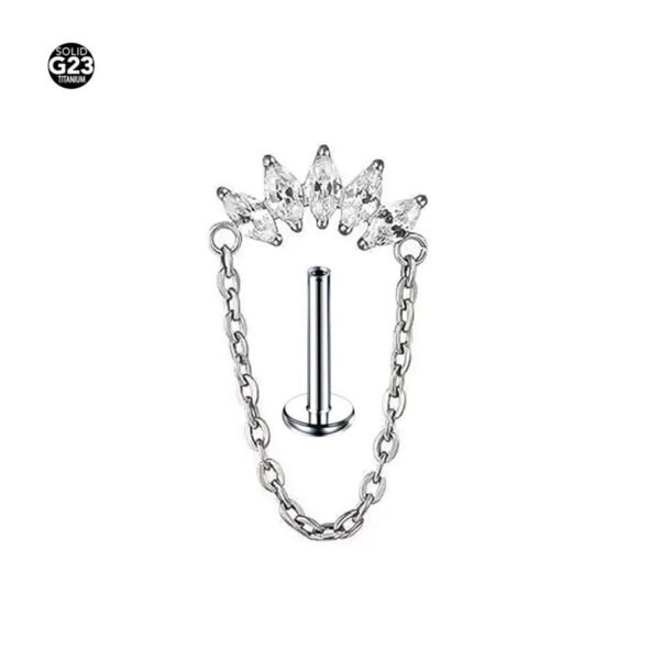 F136 Titanium Alloy, Flat back, Ear, Stud, Dangle, Chain, Earring, Helix, Internal Thread.